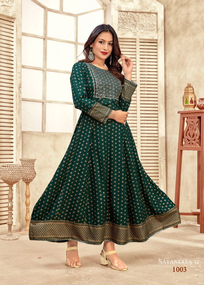 Banwery Nayanthara 17 Fancy Wear Wholesale Anarkali Long Kurti Collection